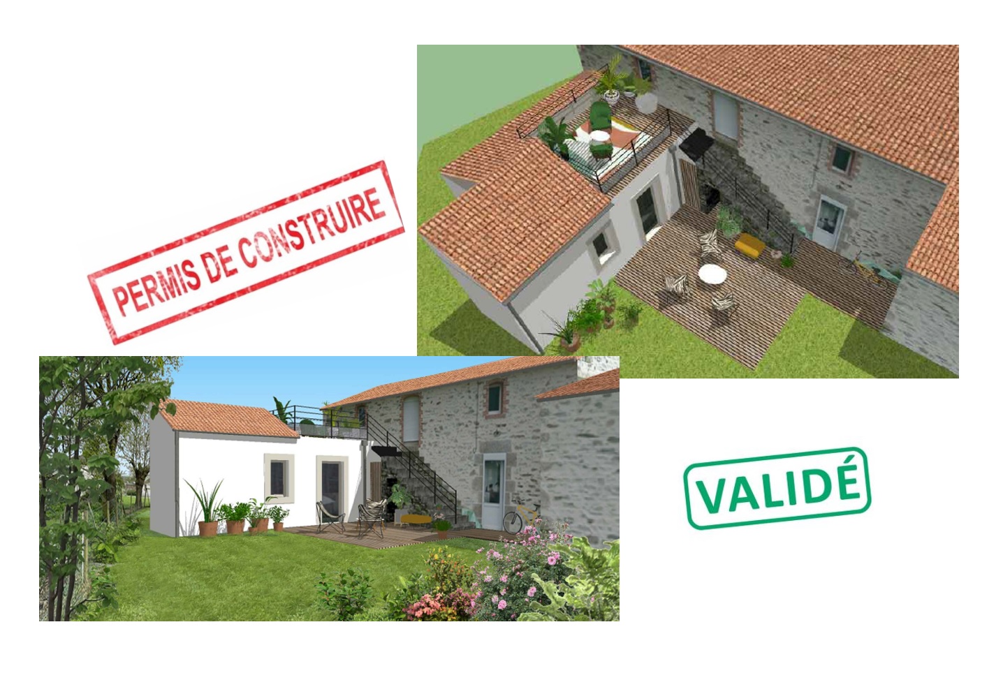 Réalisation Extension de maison avec suite parentale et toit-terrasse à Boufféré (Vendée) – Un projet signé Acti - Montaigu-Vendée