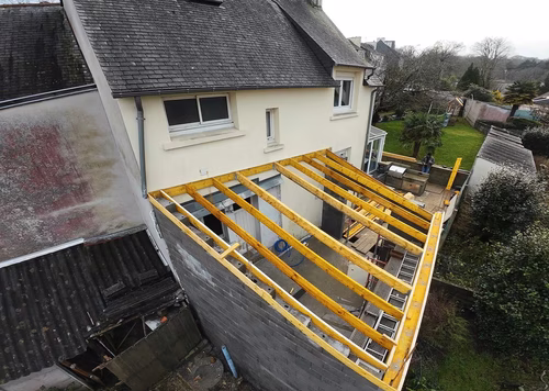 Réalisation 5 Clos couvert en extension - Aile nouvelle ancrée sur semelles filantes - Quimper