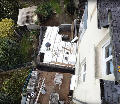 Réalisation 4 Clos couvert en extension - Aile nouvelle ancrée sur semelles filantes - Quimper