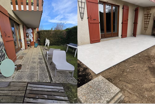Réalisation 1 Rénovation d'un portillon et d'une terrasse - Gex