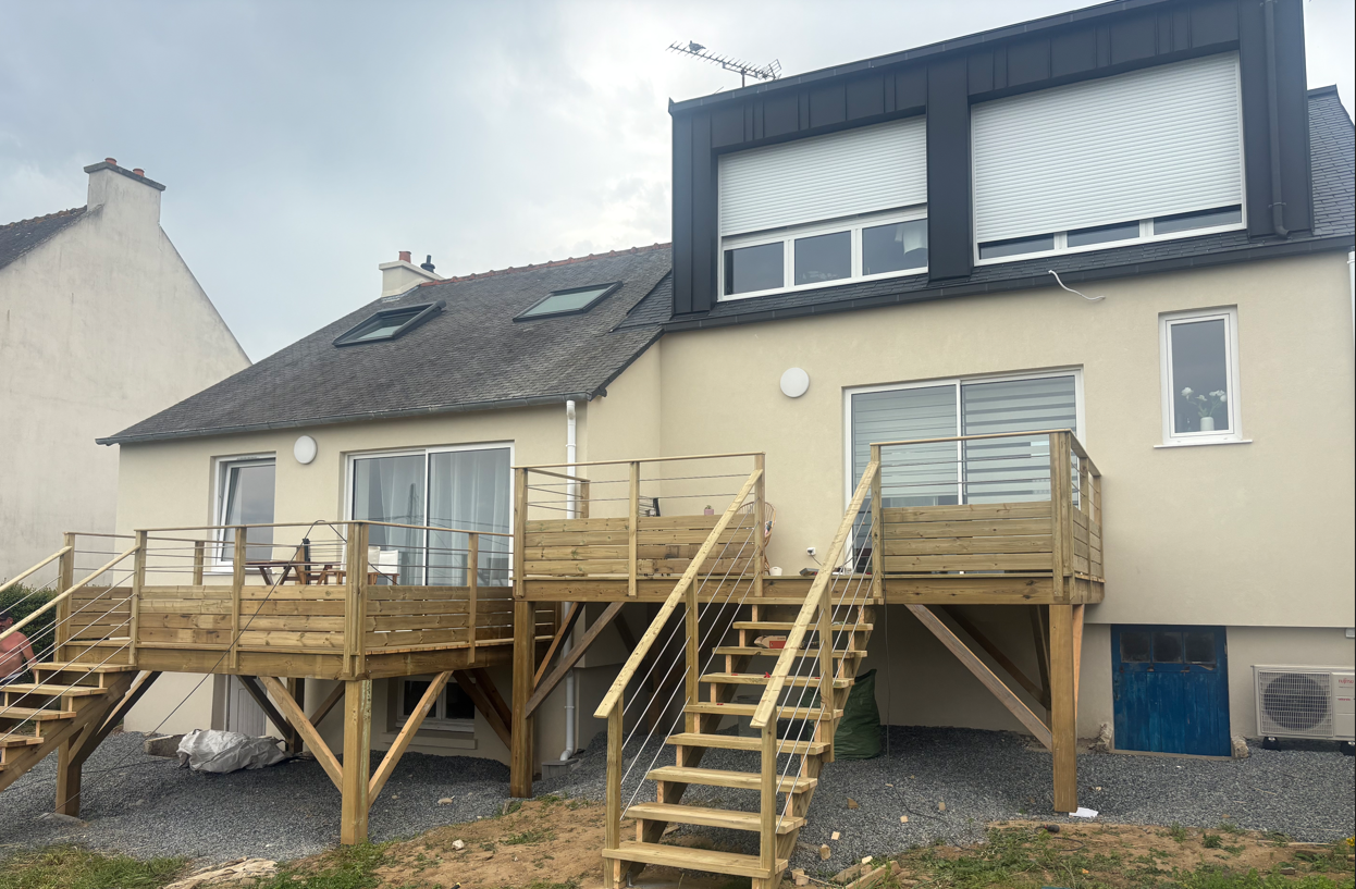 Réalisation Rénovation globale de 2 maisons anciennes : structure, isolation, énergie et aménagements - Saint-Brieuc